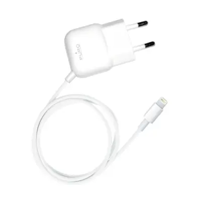 Puro Mini Trav. Charger Apple Certified Lightning 1A - Vit