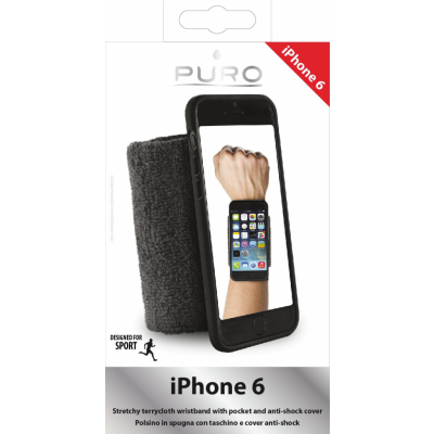 Puro Running Wristband iPhone 6/6S - Svart