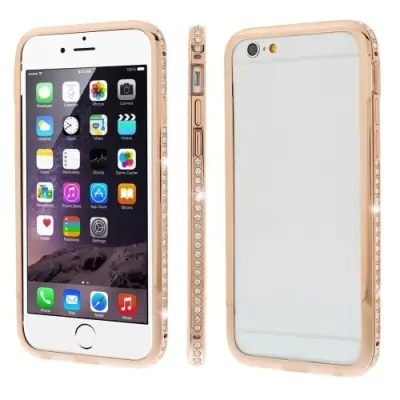 Rhinestone Bumper Skal till Apple iPhone 6 / 6S - Rose Gold
