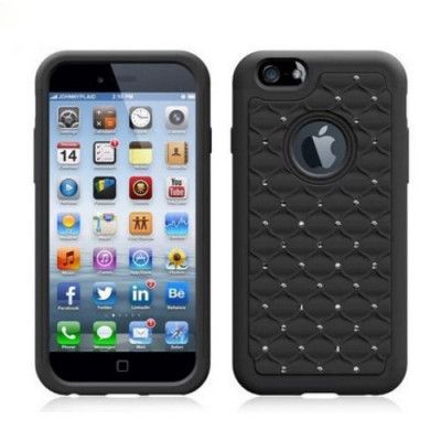 Rhinestone Combo Skal till Apple iPhone 6 / 6S (Svart)