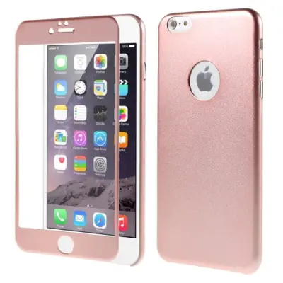 Skal med Tempered Glass till iPhone 6 / 6S - Rose Gold