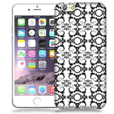 Skal till Apple iPhone 6 / 6S - Mönstrad tapet - Vit/Svart