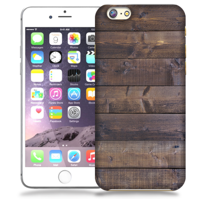 Skal till Apple iPhone 6 / 6S - Mörkbetsade plank