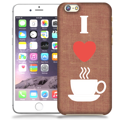 Skal till Apple iPhone 6 / 6S Plus - I love coffe - Brun