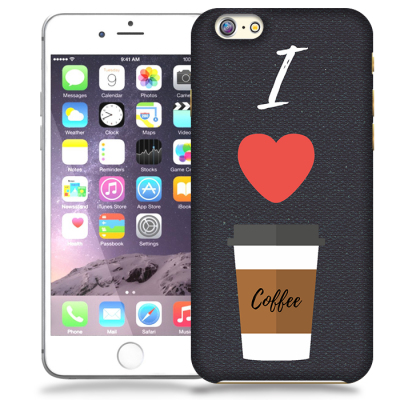 Skal till Apple iPhone 6 / 6S Plus - I love coffe - Svart