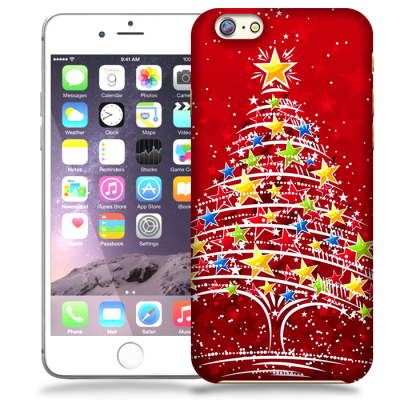 Skal till Apple iPhone 6(S) Plus - Julgran - Röd