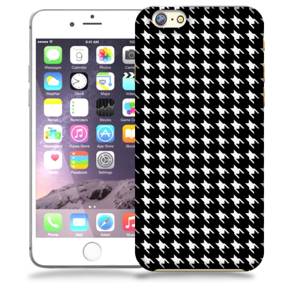 Skal till Apple iPhone 6(S) Plus - Mönstrat tyg - Svart