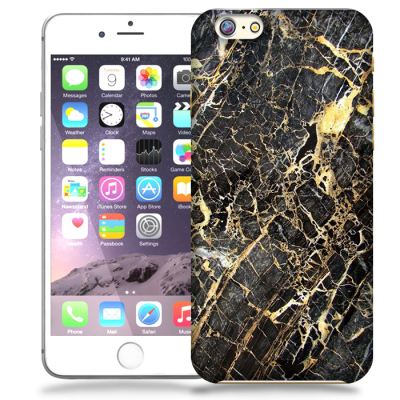 Skal till Apple iPhone 6 / 6S Plus - Marble - Svart/Gul