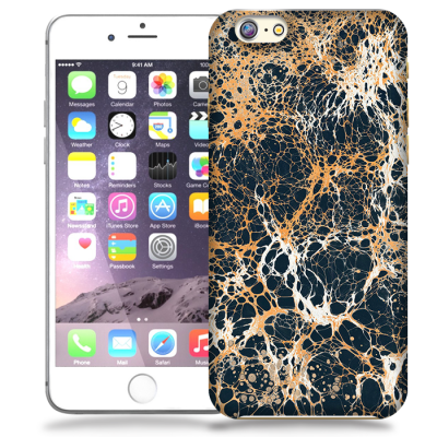 Skal till Apple iPhone 6 / 6S Plus - Marble - Svart/Guld
