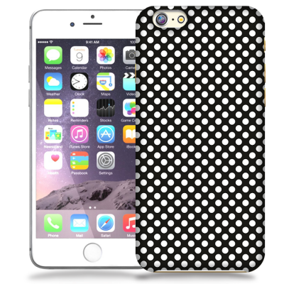 Skal till Apple iPhone 6 / 6S Plus - Polkadots - Svart/Vit