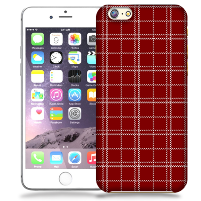 Skal till Apple iPhone 6 / 6S - Sömmar - Rutmönster Röd