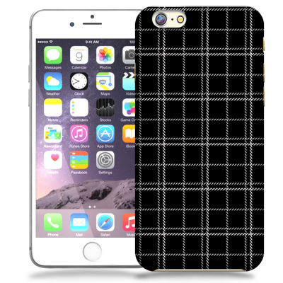 Skal till Apple iPhone 6 / 6S - Sömmar - Rutmönster Svart