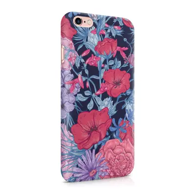 Skal till Apple iPhone 6(S)  - Blommor - Svart