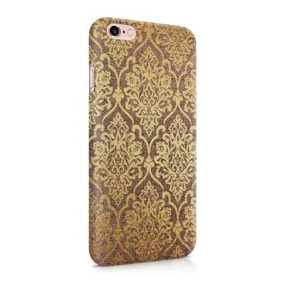 Skal till Apple iPhone 6(S)  - Canvas Damask - Guld/Brun