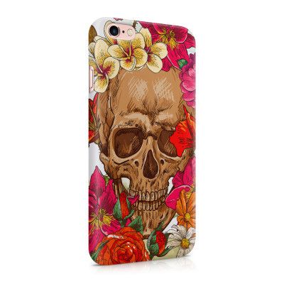 Skal till Apple iPhone 6(S)  - Dödskalle - Blommor