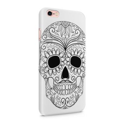 Skal till Apple iPhone 6(S)  - Glad dödskalle - Vit