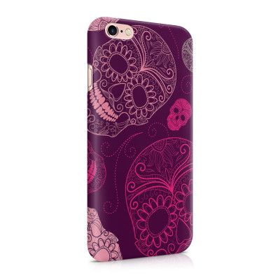 Skal till Apple iPhone 6(S)  - Glada dödskallar - Lila