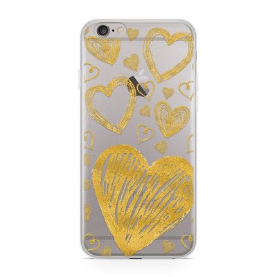 Skal till Apple iPhone 6(S) - Golden Hearts