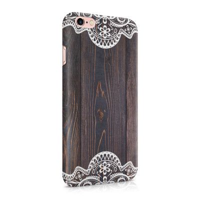 Skal till Apple iPhone 6(S)  - Mörkt trä med spetsmönster