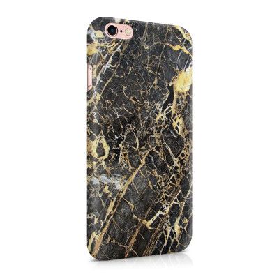 Skal till Apple iPhone 6(S)  - Marble - Svart/Gul