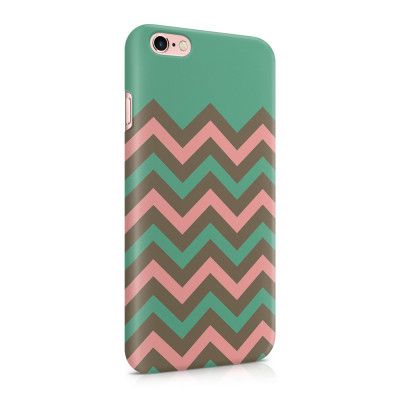 Skal till Apple iPhone 6(S)  - Ränder - Grön/Rosa