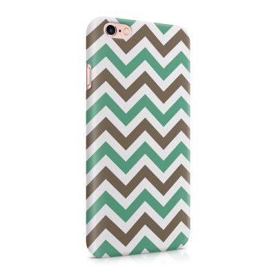 Skal till Apple iPhone 6(S)  - Ränder - Mint/Brun