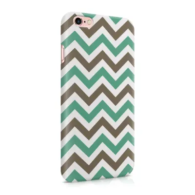 Skal till Apple iPhone 6(S)  - Ränder - Mint/Brun