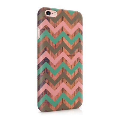 Skal till Apple iPhone 6(S)  - Ränder - Rosa/Wood