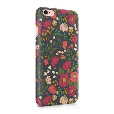 Skal till Apple iPhone 6(S)  - Retro Blommor - Grå