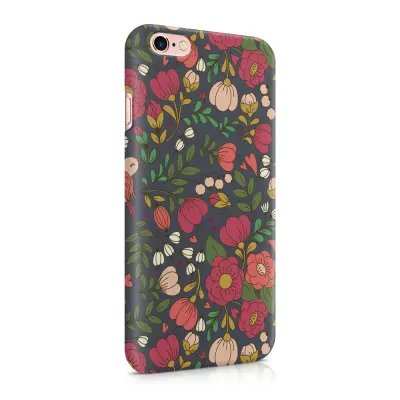 Skal till Apple iPhone 6(S)  - Retro Blommor - Grå