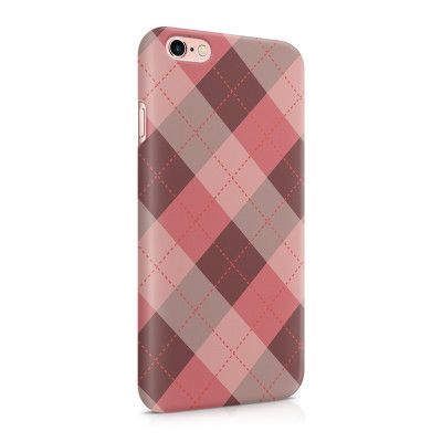Skal till Apple iPhone 6(S)  - Rutig - Rosa/Grå