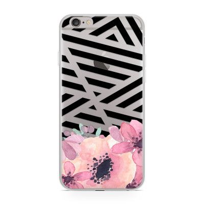 Skal till Apple iPhone 6(S) - Stripes and flowers