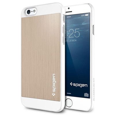 SPIGEN Aluminium Fit Skal till Apple iPhone 6/6S (Gold)