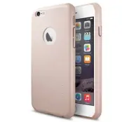 Spigen Leather Fit (iPhone 6) - Ljusrosa