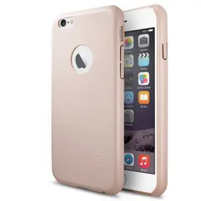 Spigen Leather Fit (iPhone 6) - Ljusrosa
