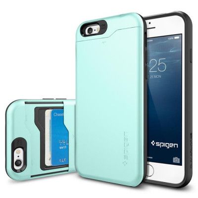 SPIGEN Slim Armor Card Slider Skal för Apple iPhone 6/6S (Mint)