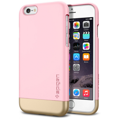 Spigen Style Armor (iPhone 6) - Mörkrosa/guld