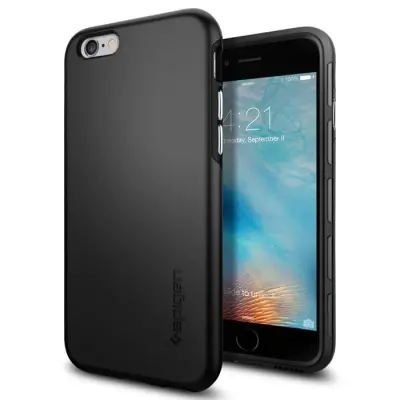 Spigen Thin Fit Hybrid Skal till Apple iPhone 6/6S - Svart