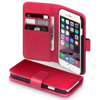 Terrapin Äkta Läder Plånboksfodral till iPhone 6 / 6S - Röd