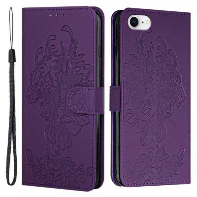 Tiger Flower Plånboksfodral till iPhone 6/6S/7/8/SE 2020 - Lila