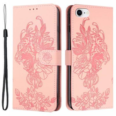 Tiger Flower Plånboksfodral till iPhone 6/6S/7/8/SE 2020 - Rosa