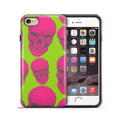 Tough mobilskal till Apple iPhone 6(S) - Dödskallar - Magenta