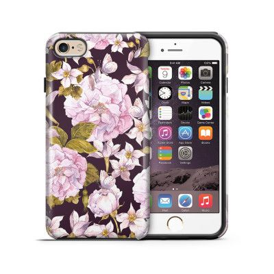 Tough mobilskal till Apple iPhone 6(S) - Hortensia - Svart