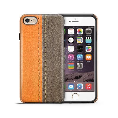Tough mobilskal till Apple iPhone 6(S) - Läder - Orange/Brun