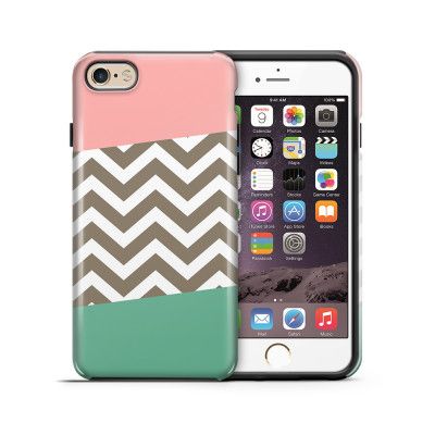 Tough mobilskal till Apple iPhone 6(S) - Ränder - Mörkgrön/Rosa