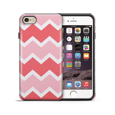 Tough mobilskal till Apple iPhone 6(S) - Retro ränder - Rosa