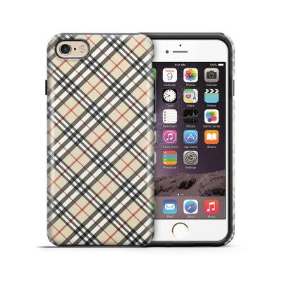 Tough mobilskal till Apple iPhone 6(S) - Rutig diagonal - Beige