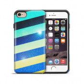 Tough mobilskal till Apple iPhone 6(S) - Striped Colorful Glitte