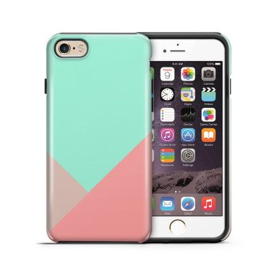 Tough mobilskal till Apple iPhone 6(S) - Vinklar - Turkos/Rosa