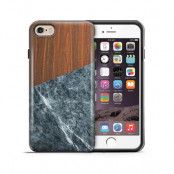 Tough mobilskal till Apple iPhone 6(S) - Wooden Marble Dark B